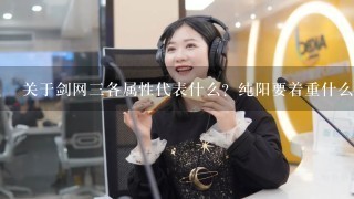 关于剑网三各属性代表什么？纯阳要着重什么？